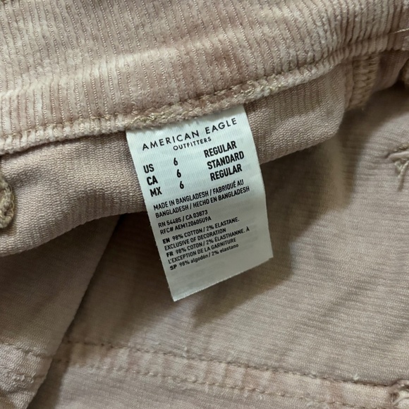 NWOT AEO Mid-Rise Wide Leg Tan Cords - Picture 4 of 5